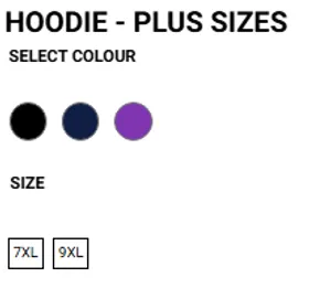 Hoodie Plus Size Chart