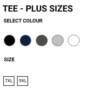 Tee Plus Size Chart